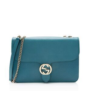 Gucci Grained Calfskin Interlocking G Medium Shoulder Bag